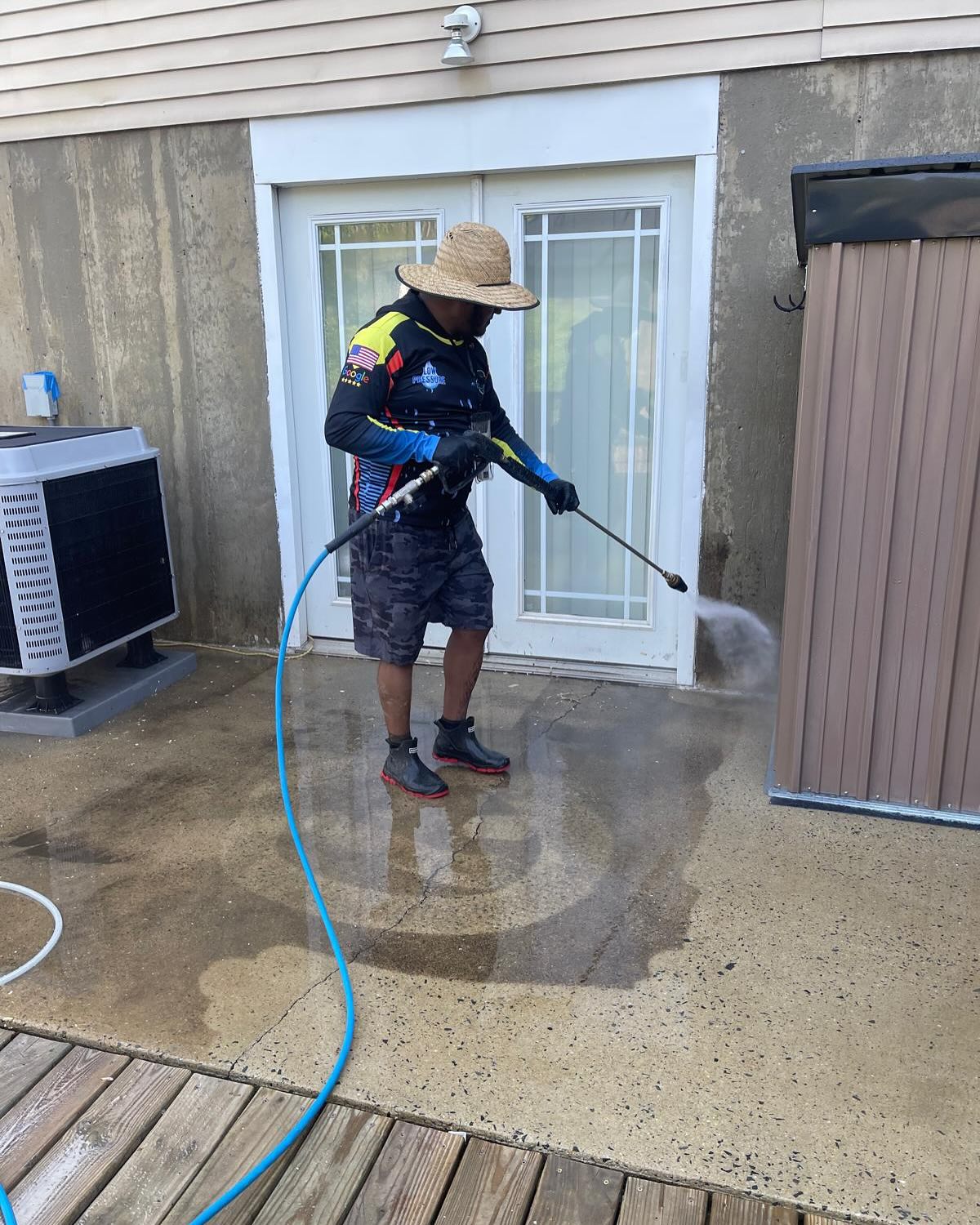 Professional pressure washing transformation